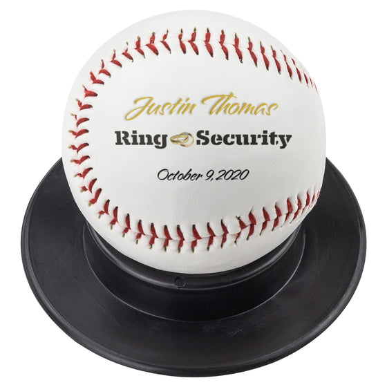 Custom Ring Security Full-Size Baseball-Wedding Party Ring Bearer-Gold Rings