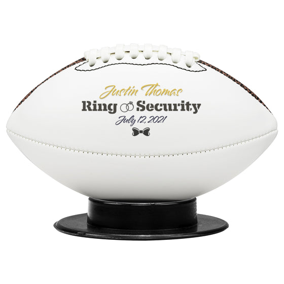 Custom Ring Security Mini-Size Football-Wedding Party Ring Bearer