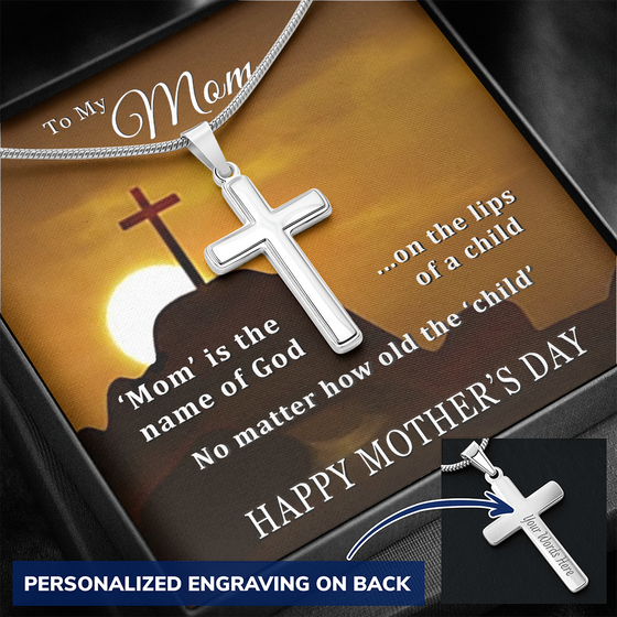 Mother's Day Gift-Lips of a Child-Sunset Cross-Christian Cross Necklace