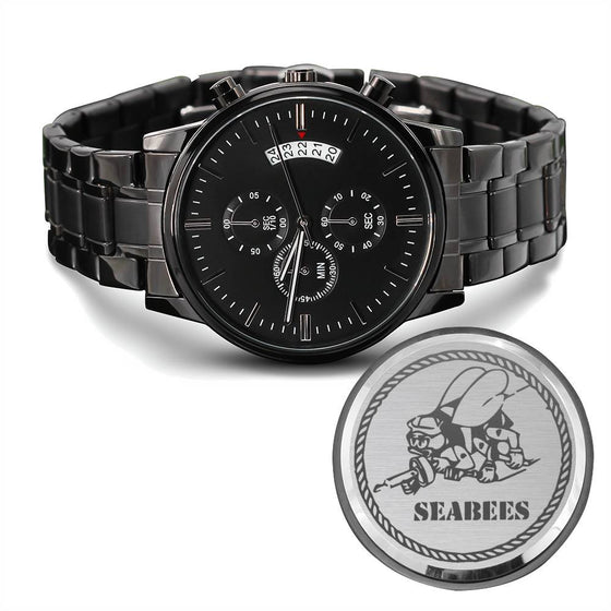 SeaBees Black Chronograph Watch