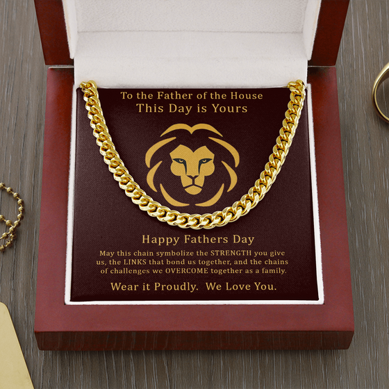 Fathers Day Gift From Family- Cuban Chain/Necklace - Mahogany