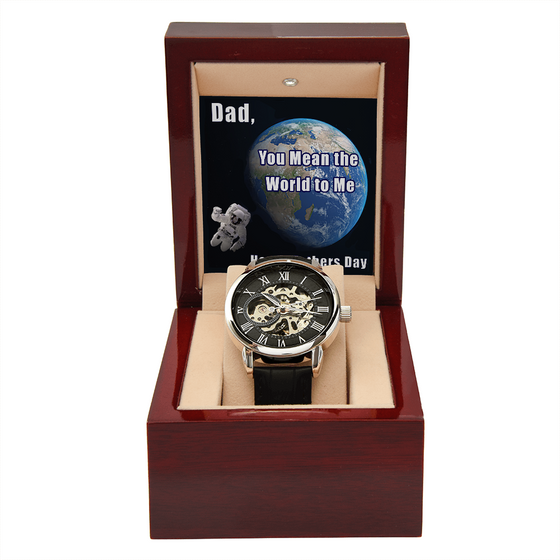 Father's Day Gift From Daughter-Men's Openwork Watch-You Mean the World to Me
