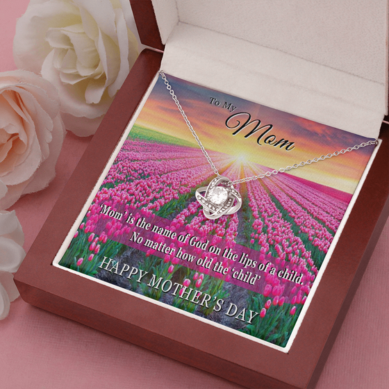Mother's Day Gift for Mom-Lips of a Child-Tulips-Love Knot Necklace