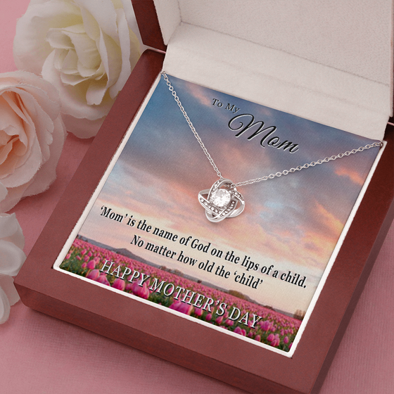 Mother's Day Gift for Mom-Lips of a Child-Tulips-Love Knot Necklace